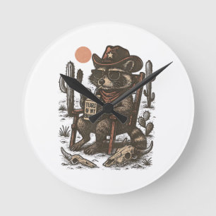 Relógio Redondo Guaxinim Cowboy Fofão Western