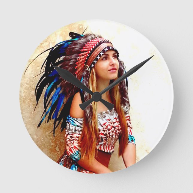 Relógio Redondo Guerreiro indiano (Frente)