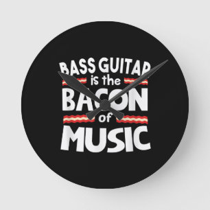 Relógio Redondo Guitar Lover Bass Guitar É Bacon De Música Eng