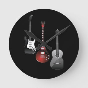 Relógio Redondo Guitarras Elétricas Legais para Amantes de Música