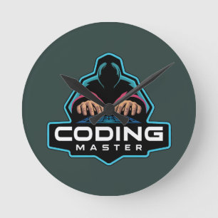 Relógio Redondo Guru de Codificação Cibernética: presentes técnico