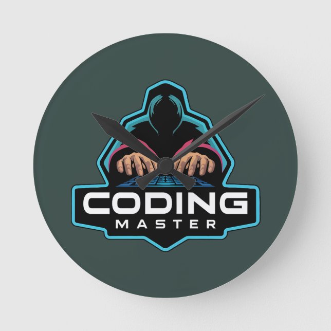 Relógio Redondo Guru de Codificação Cibernética: presentes técnico (Frente)