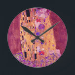 Relógio Redondo Gustav Klimt O Roxo Beijo<br><div class="desc">Gustav Klimt O Roxo Beijo</div>