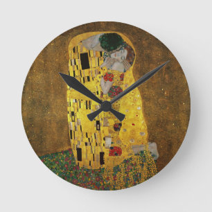 Relógio Redondo Gustavo Klimt o beijo