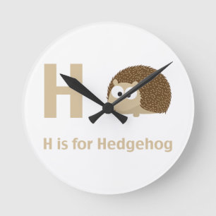 Relógio Redondo H é para Hedgehog