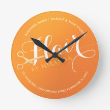 Hairstylist Makeup Salon Chic Orange Tesoura Doura