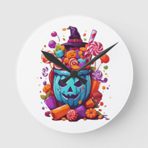 Relógio Redondo Halloween engraçado 