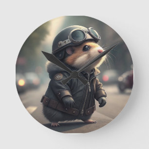Relógio Redondo Hamster Biker