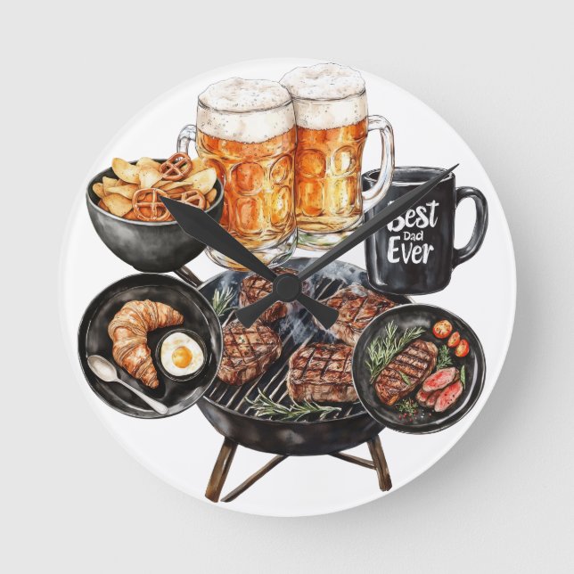 Relógio Redondo Happy Father's Day (Frente)