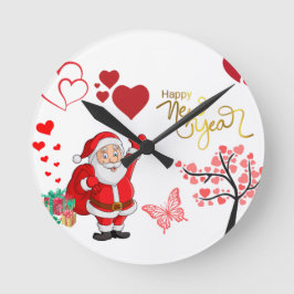 Relógio Redondo Happy New Year Wall Clock
