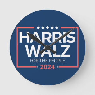 Relógio Redondo Harris Waltz 2024 Eleição Kamala Harris Tim Waltz