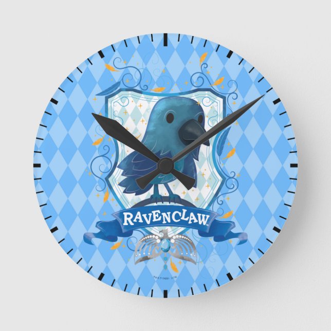 Relógio Redondo Harry Potter | Encantamento da RAVENCLAW™ Crest (Frente)
