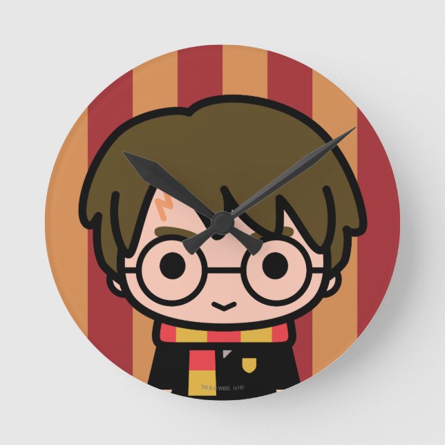 Relógio Redondo Harry Potter Personagem de desenho animado Art (Frente)