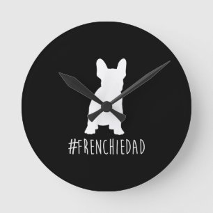 Relógio Redondo hashtag frenchie pai francês buldog pai
