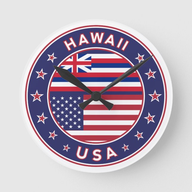 Relógio Redondo Hawaii sticker, Hawaii, EUA (Frente)