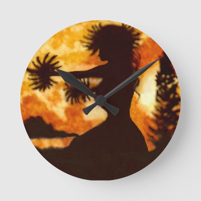 Relógio Redondo Hawiian Hula Dancer (Frente)