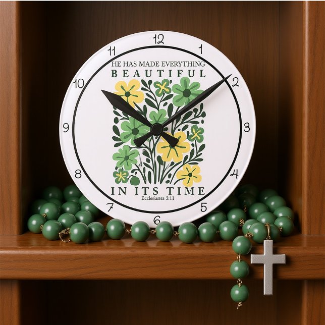 Relógio Redondo He Has Made Everything Beautiful Art (Criador carregado)