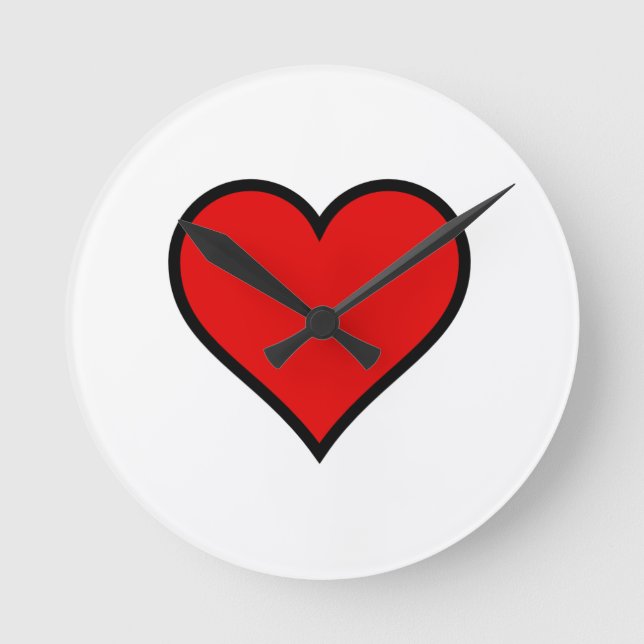 Relógio Redondo ~Heart~ WALLCLOCK, PERSONALIZE-O! (Frente)