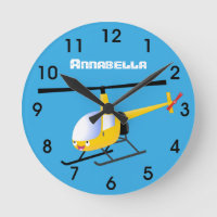 Helicóptero de animação amarelo giro