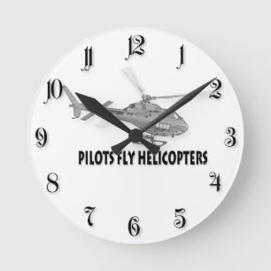 Relógio Redondo Helicópteros pilotos