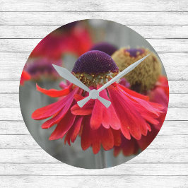 Relógio Redondo Hélio Vermelho em Cores Seletivas - Desnaturado