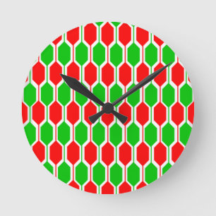 Relógio Redondo Hexágonos de Natal