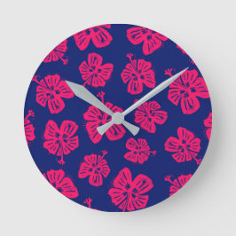 Relógio Redondo hibisco tropical para um pouco de paraíso em casa