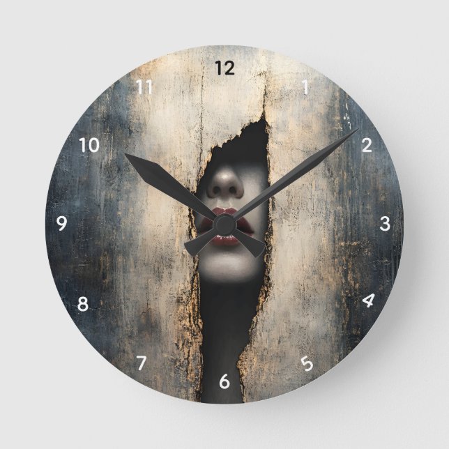 Relógio Redondo Hidden Identity Surreal Wall Clock (Frente)
