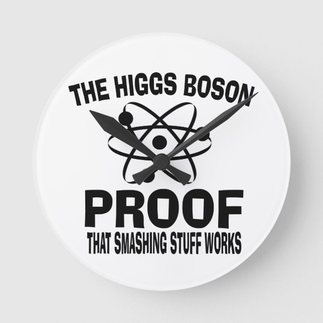 Relógio Redondo Higgs Boson Smashing Studs Works (Frente)