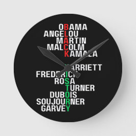 Relógio Redondo História Negra Mês Melanin Rei Rainha Sista Bruh