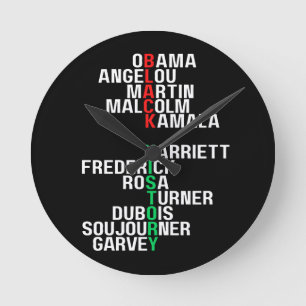 Relógio Redondo História Negra Mês Melanin Rei Rainha Sista Bruh