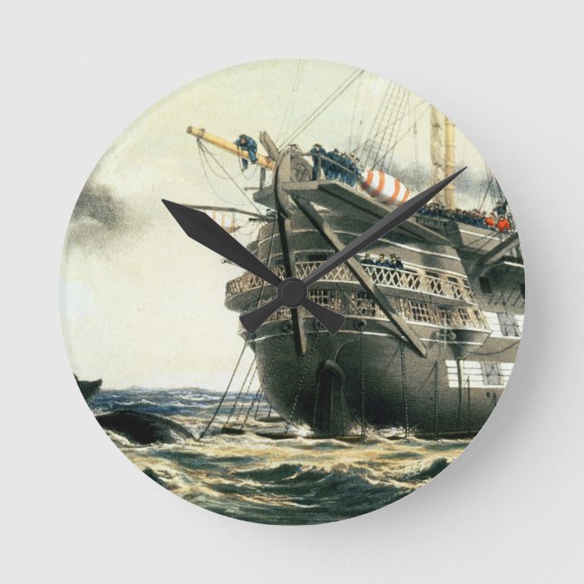 Relógio Redondo HMS Agamemnon que coloca o cabo atlântico (Frente)