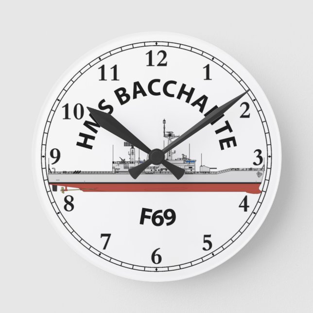RELÓGIO REDONDO HMS BACCHANTE - F69 - LEANDER ORIG (Frente)