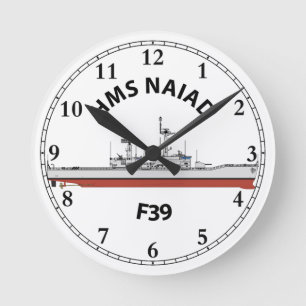 RELÓGIO REDONDO HMS NAIAD - F39 - LEANDER ORIG