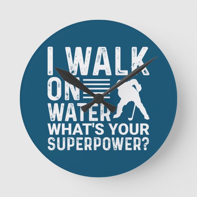 Relógio Redondo Hockey Walk on Water (Frente)