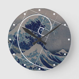 Relógio Redondo Hokusai Conhece Fibonacci, Rácio De Ouros
