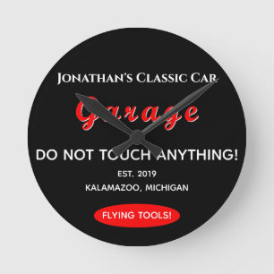 Relógio Redondo Home Car Mecânico Garage Flying Tools Wall Clock