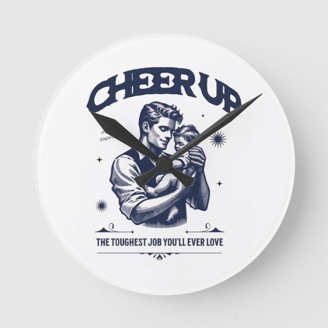 RELÓGIO REDONDO HOME DECOR DADDY CHEER UP ROUND WALL CLOCK  (Frente)