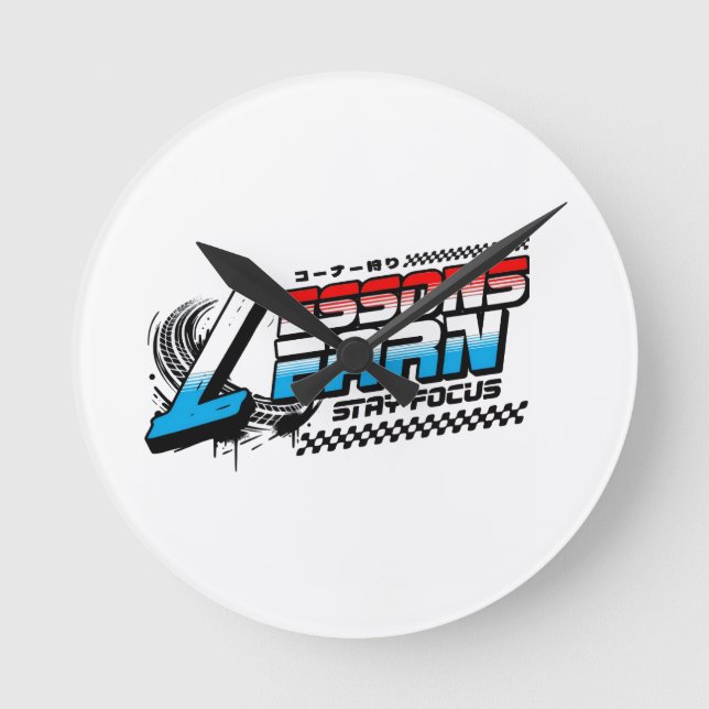 RELÓGIO REDONDO HOME DECOR FOCUS LESSONS LEARN ROUND WALL CLOCK  (Frente)