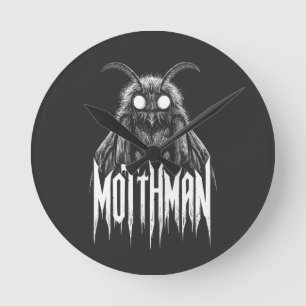 Relógio Redondo Homem-Mariposa Criptídeo Horror Gótico Criatura Pa