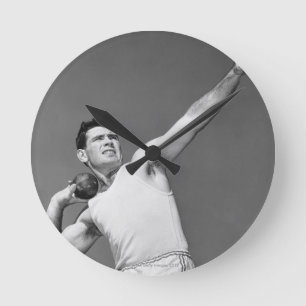 Relógio Redondo Homem que joga Shotput
