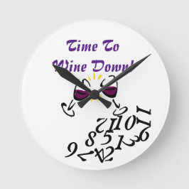 Relógio Redondo Hora de wine para baixo