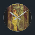 Relógio Redondo Hora para o art deco<br><div class="desc">Esta colagem retrata a forma e as concepções arquitectónicas icónicas de art deco.</div>