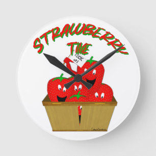 Relógio Redondo Horário de Morango!