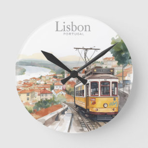 Relógio Redondo Horizonte de Lisboa Portugal - Arte de Viagem de B