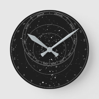Relógio Redondo Horloge astrolabe noir et blanc  