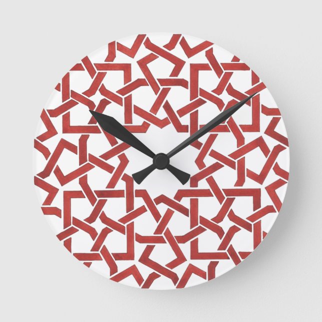 Relógio Redondo Horloge Mosaïque marocaine rouge MAMLUK (Frente)
