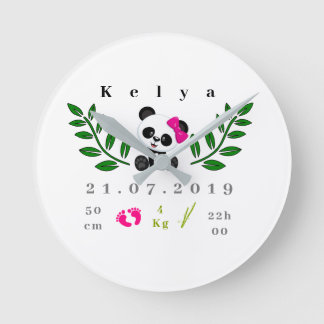 Relógio Redondo horloge naissance panda