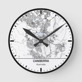 Relógio Redondo Horloge Ronde Canberra Clock City Line Art