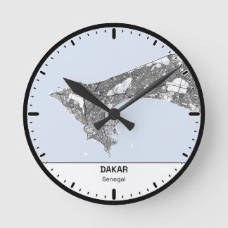 Relógio Redondo Horloge Ronde Dakar Clock City Line Art